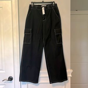 High- Rise, Black, Jean, Cargo Pants, Hollister, Size L